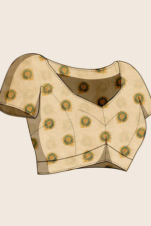 Beige Woven Linen Saree (ACA6873)