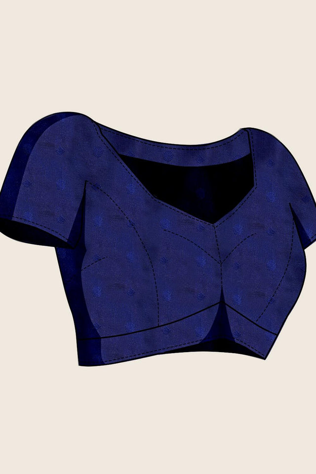 Navy Blue Woven Silk Saree (ACA6876)