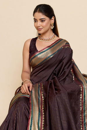 Brown Woven Silk Saree (ACA6877)