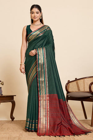 Green Woven Silk Saree (ACA6878)