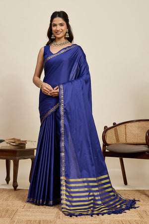 Blue Woven Soft Silk Saree (ACA6883)