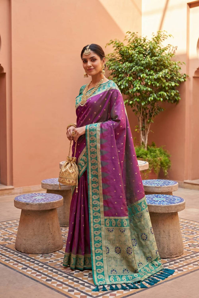 Pink Woven Silk Saree (ACA6960)