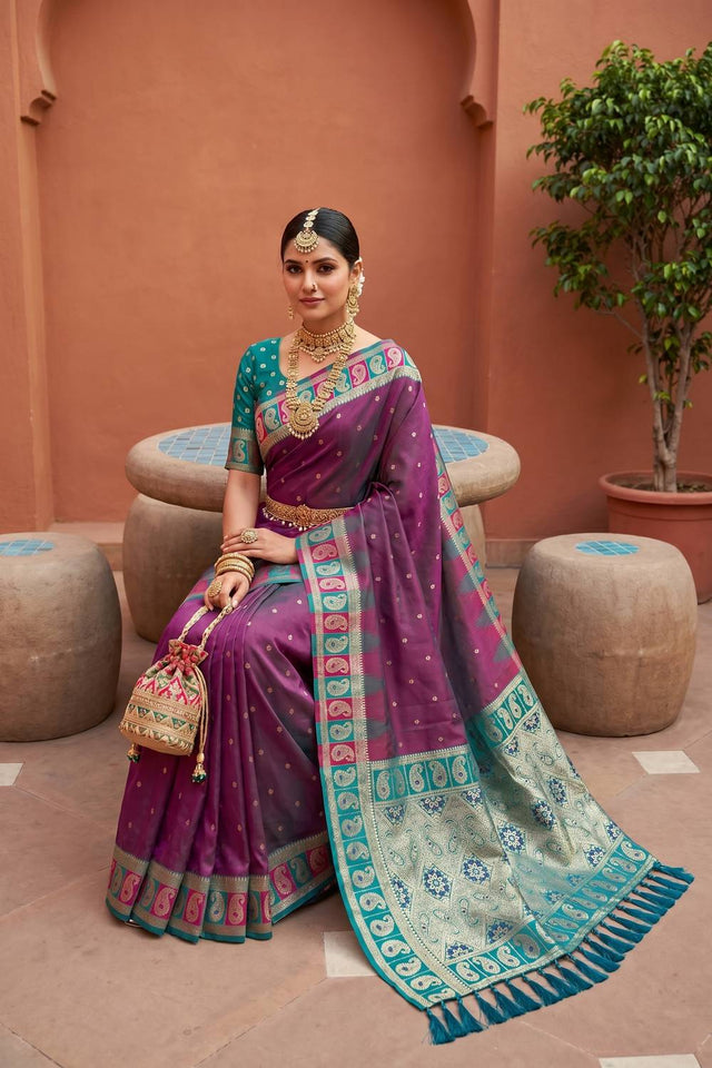 Pink Woven Silk Saree (ACA6960)