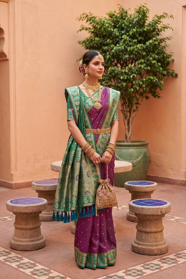 Pink Woven Silk Saree (ACA6960)