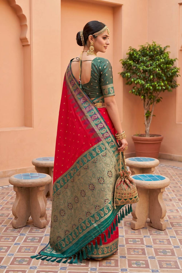 Pink Woven Silk Saree (ACA6961)