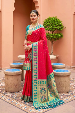 Pink Woven Silk Saree (ACA6961)