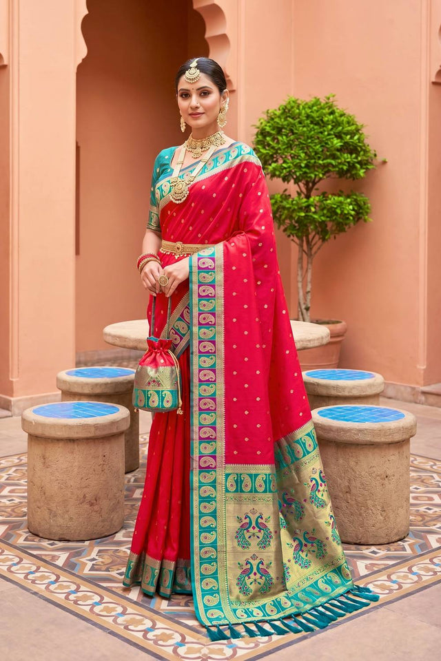 Pink Woven Silk Saree (ACA6961)