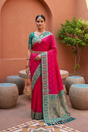 Pink Woven Silk Saree (ACA6961)