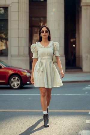 Turquoise Solid Cotton Dresses (ACA7281)
