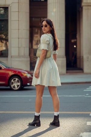 Turquoise Solid Cotton Dresses (ACA7281)