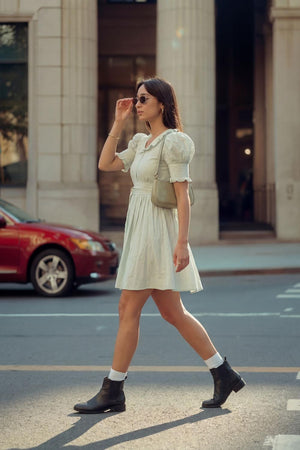 Turquoise Solid Cotton Dresses (ACA7281)