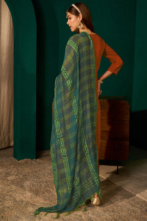 Rust Floral Embroidered Silk Straight Cut Suit (ACA7367)