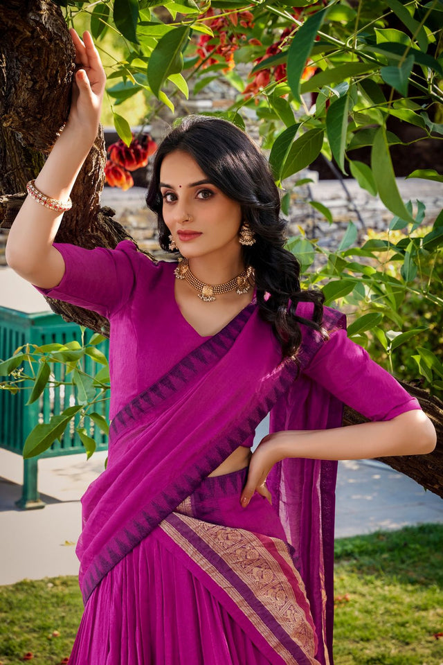 Pink Woven Chanderi Lehenga (ACA7564)