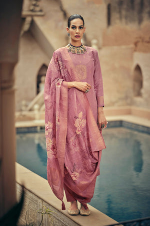 Pink Woven Cotton Blend Straight Cut Suit (ACA7655)