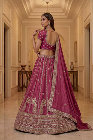 Pink Sequin with Embroidered Silk Lehenga (ACA8036)
