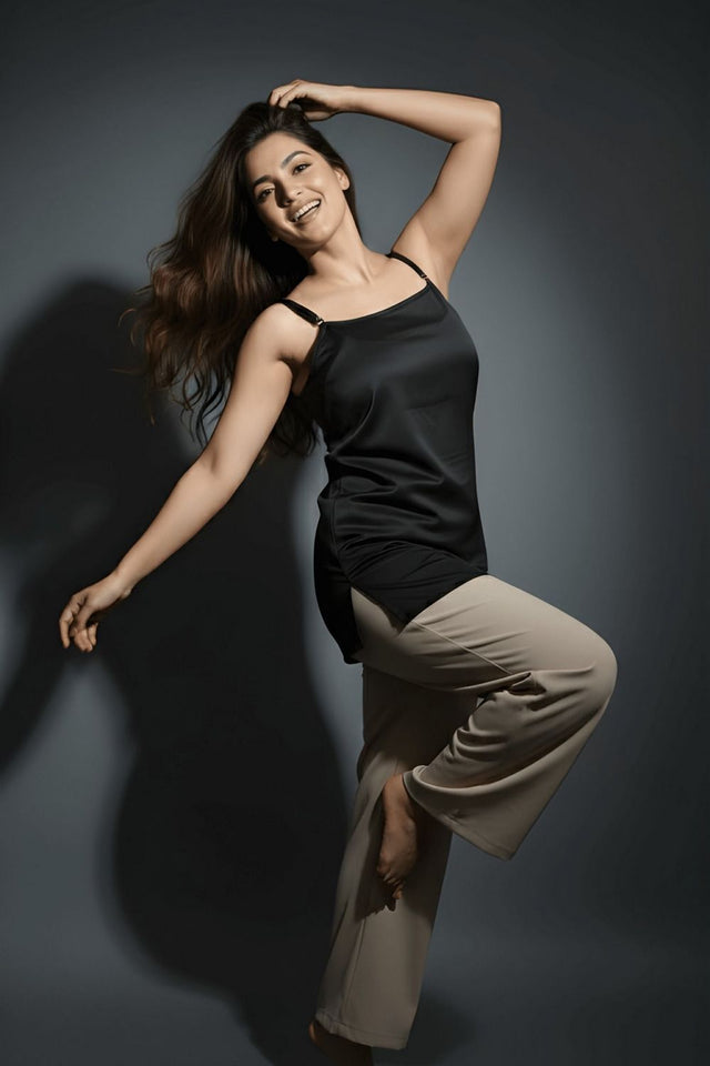 Black Solid Lycra Short Kurti (ACY8266)