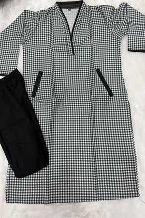 Black Printed Linen Co-ord Set (ACA8357)