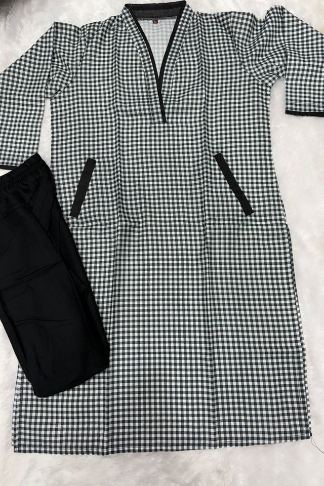 Black Printed Linen Co-ord Set (ACA8357)