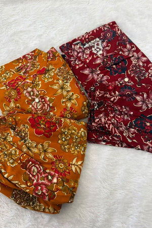 Maroon Printed Rayon Co-ord Set (ACA8358)
