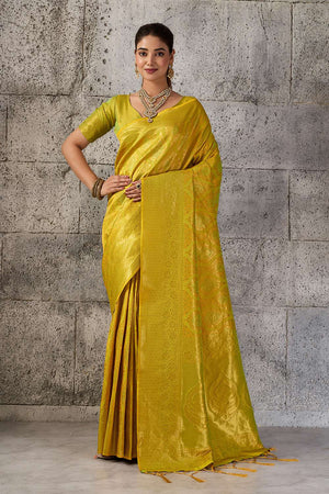 Mustard Woven with Jacquard Kanjivaram Saree (ACA8388)
