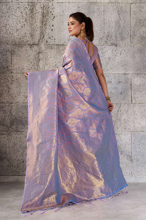 Lavender Woven with Jacquard Kanjivaram Saree (ACA8389)