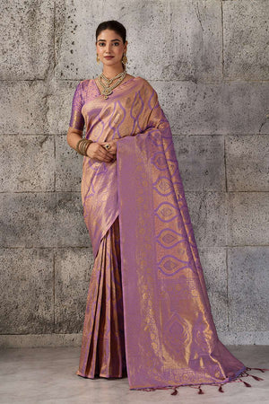 Violet Woven with Jacquard Kanjivaram Saree (ACA8391)