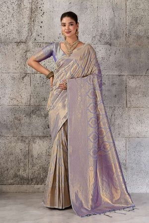 Grey Woven with Jacquard Kanjivaram Saree (ACA8392)