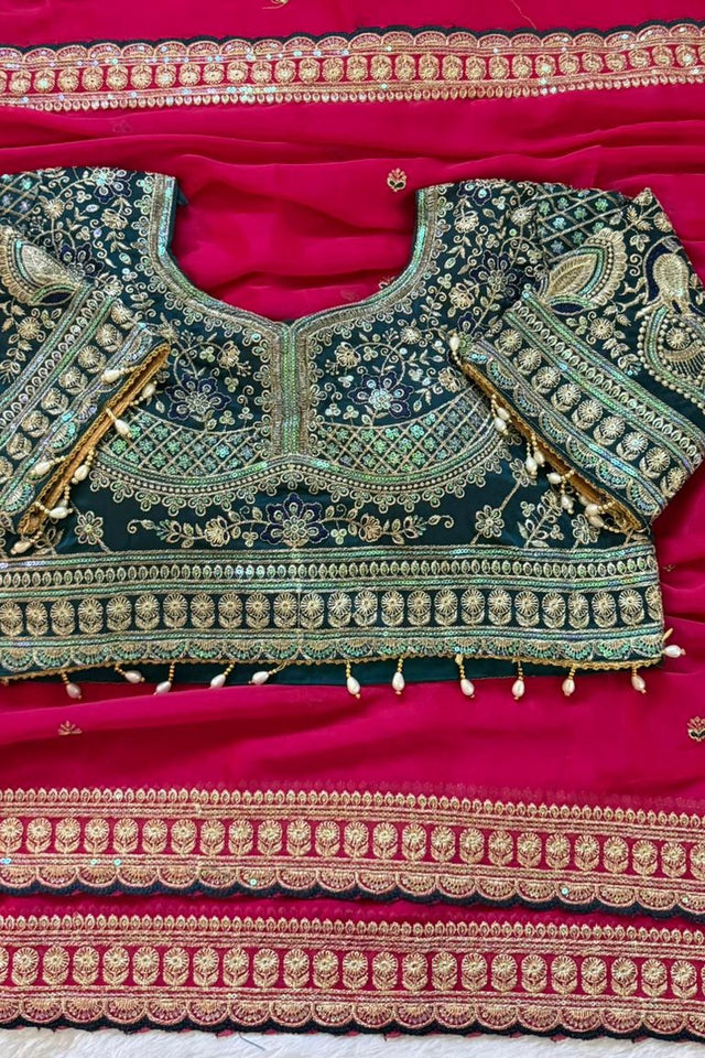 Pink Embroidered Silk Saree (ACA8463)
