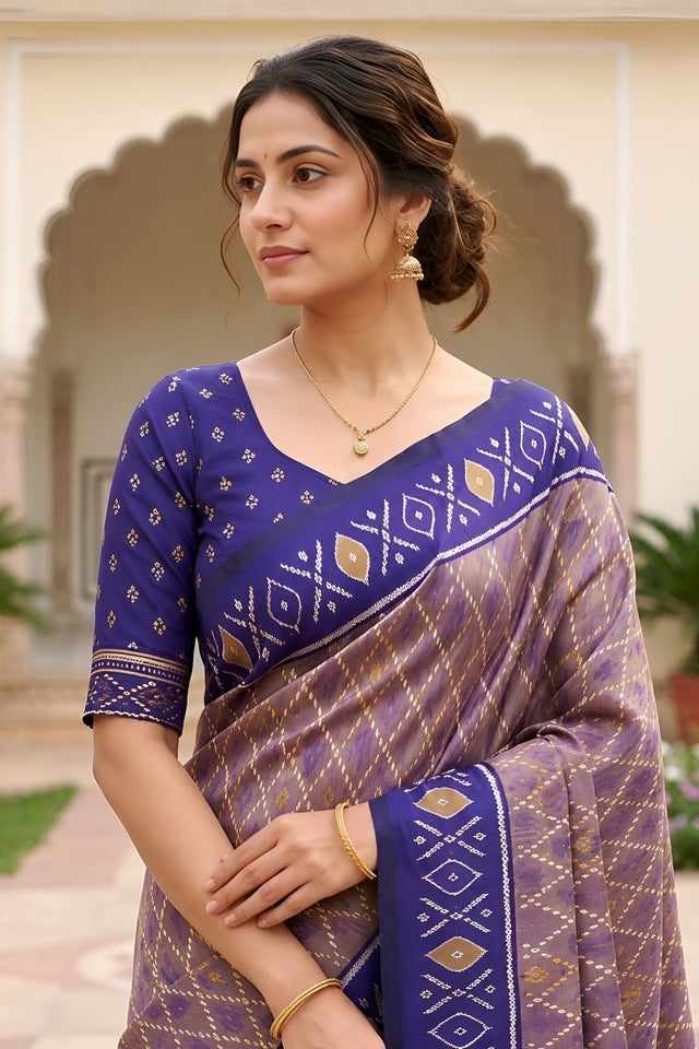 Grey Woven Silk Saree (ACA8469)