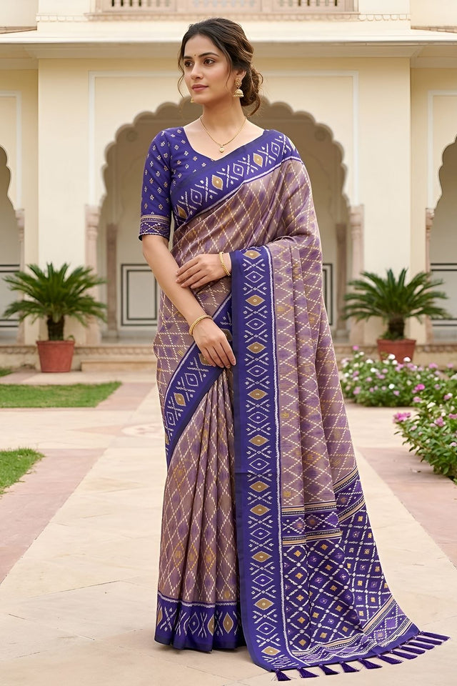 Grey Woven Silk Saree (ACA8469)