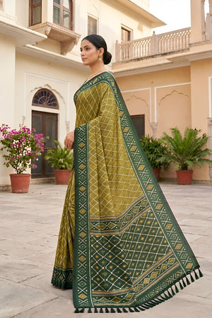 Mehendi Woven Silk Saree (ACA8470)