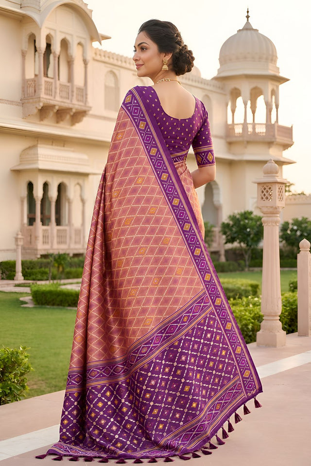Pink Woven Silk Saree (ACA8471)