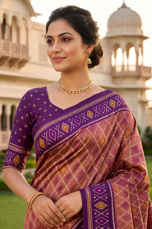 Pink Woven Silk Saree (ACA8471)