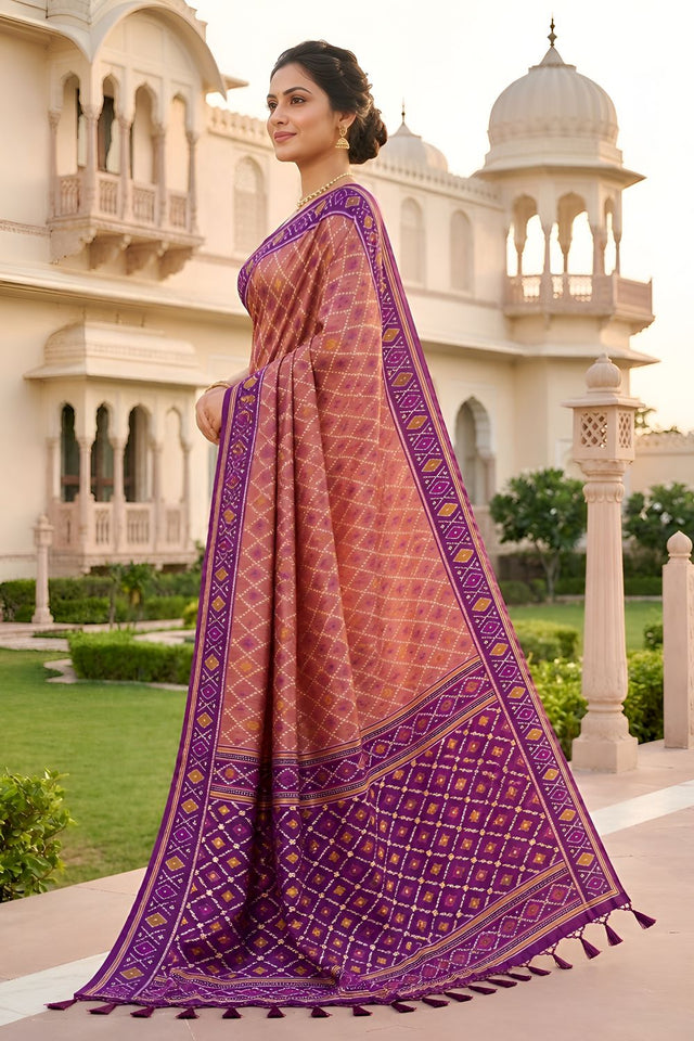 Pink Woven Silk Saree (ACA8471)
