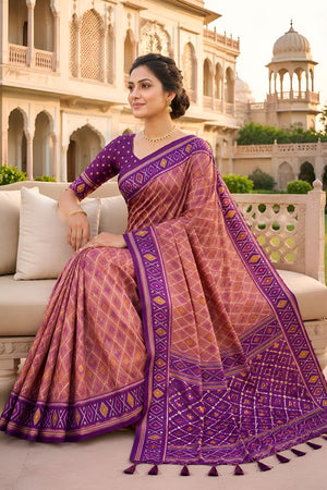 Pink Woven Silk Saree (ACA8471)