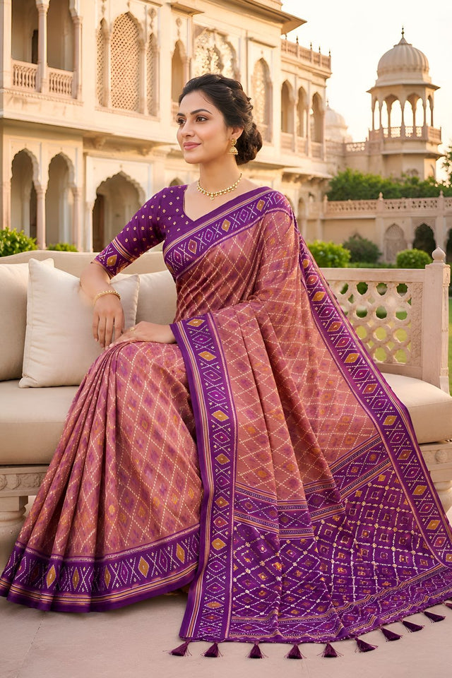 Pink Woven Silk Saree (ACA8471)