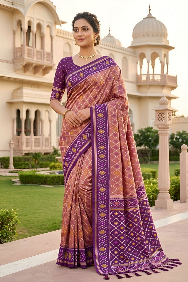 Pink Woven Silk Saree (ACA8471)