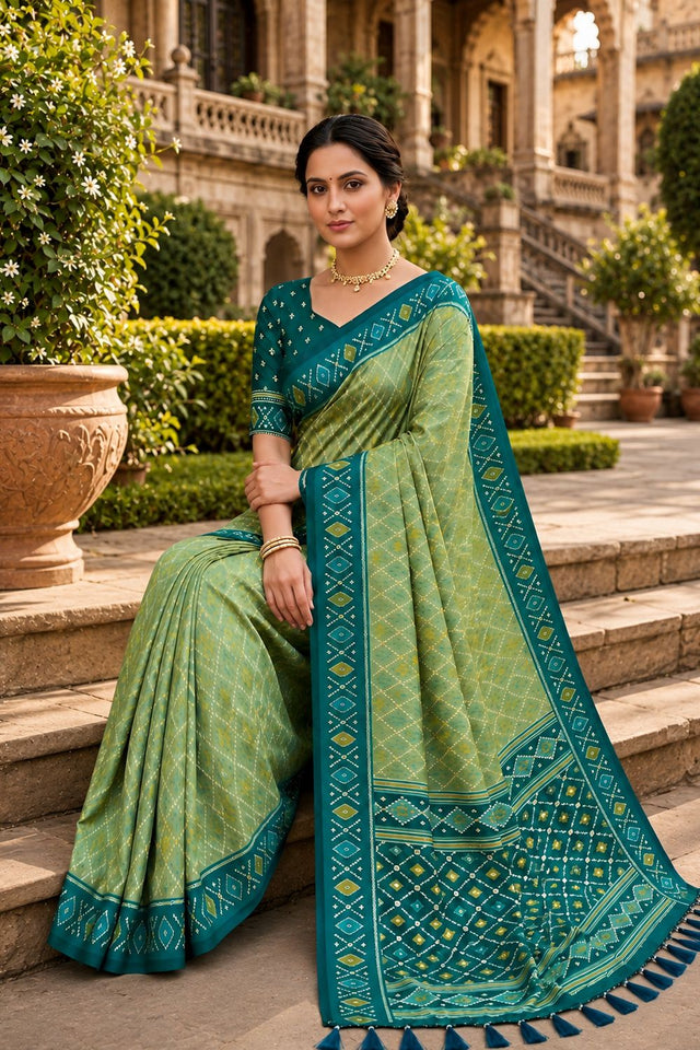 Green Woven Silk Saree (ACA8472)