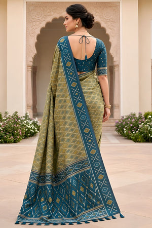 Green Woven Silk Saree (ACA8473)