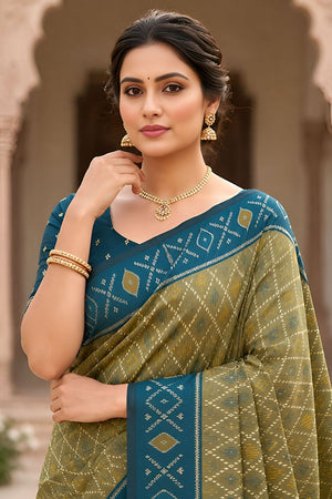 Green Woven Silk Saree (ACA8473)