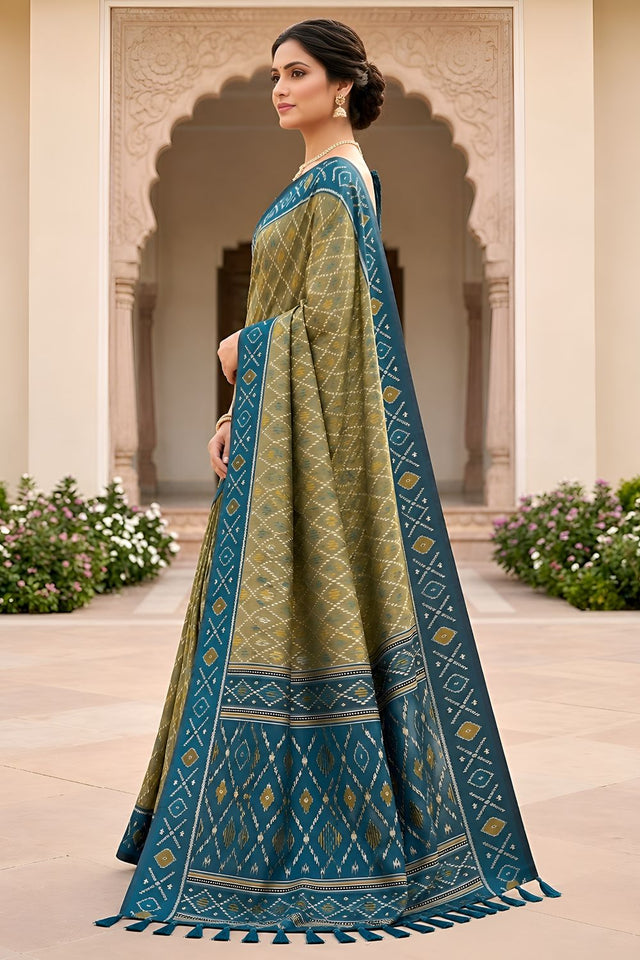 Green Woven Silk Saree (ACA8473)