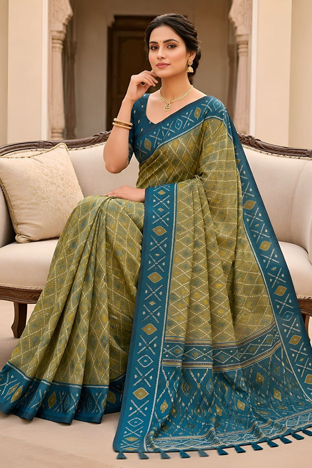 Green Woven Silk Saree (ACA8473)