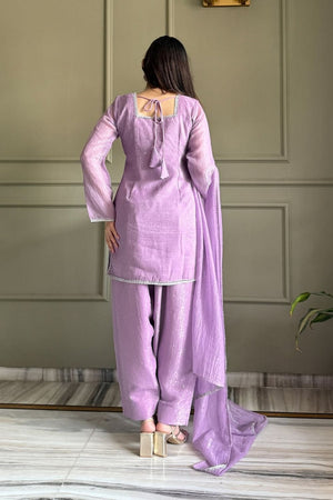 Pink Embroidered Silk Blend Kurti Pant Set (ACA8536)