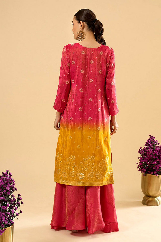 Pink Viscose Woven Palazzo Suit (ACA8608)