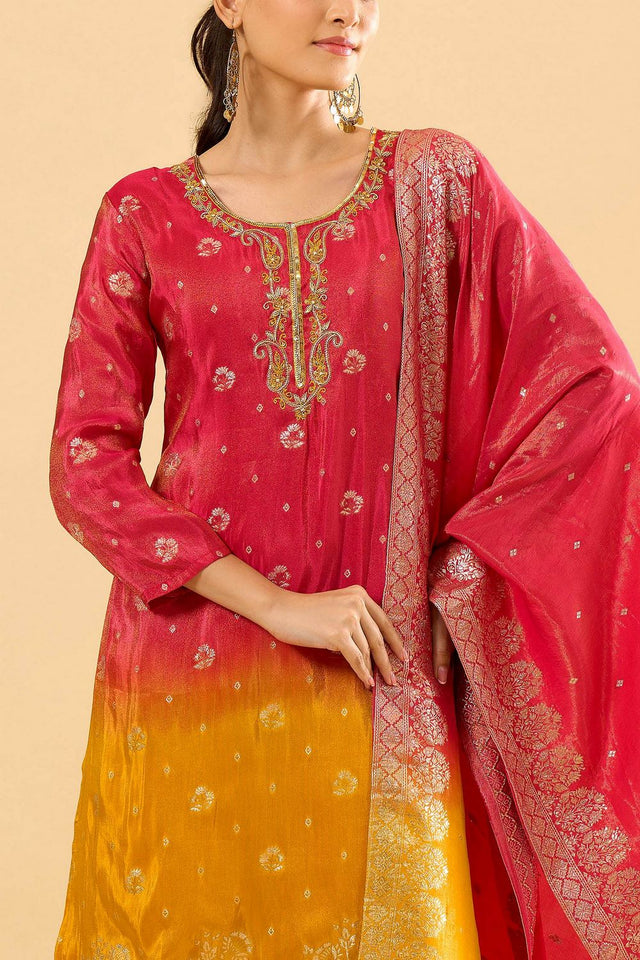 Pink Viscose Woven Palazzo Suit (ACA8608)