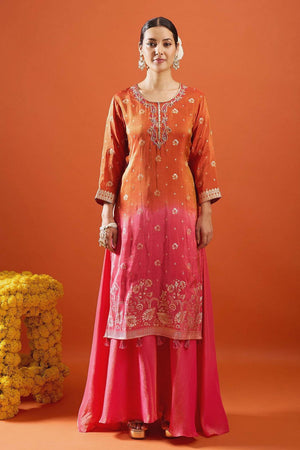 Rust Viscose Woven Palazzo Suit (ACA8609)