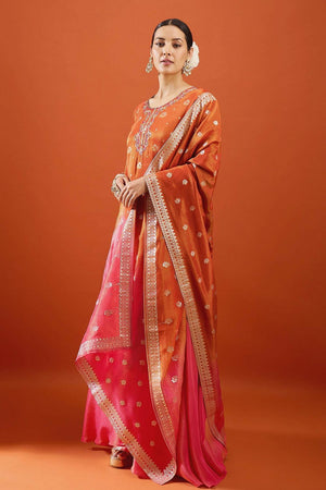 Rust Viscose Woven Palazzo Suit (ACA8609)