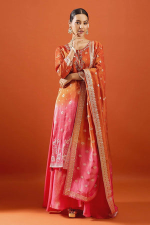 Rust Viscose Woven Palazzo Suit (ACA8609)