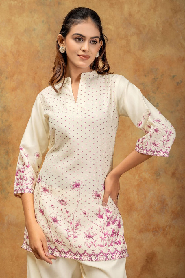Pink Floral Printed Cotton Co-Ord Set (ACA8691)