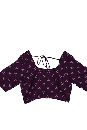 Purple Printed Silk Blend Ready to Wear Saree (ACA8699)